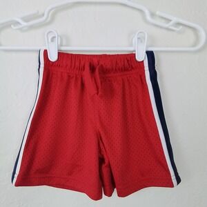 OshKosh Bgosh Red Mesh Athletic Shorts Toddler Size 2T Navy Stripe‎ Sport Gym